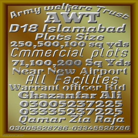 PLOTS WANTED IN AWT D18 ISLAMABAD