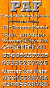 139 sq yds commercial plot for sale in PAF Tarnol Fazaia islamabad