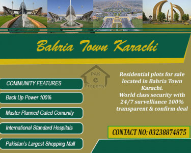 Precinct 26 Bahria town karachi Residential Plots available For Sale
