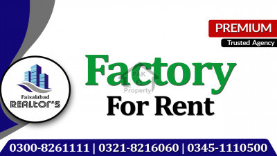 Factory Hall Available For Rent Stitching Unit Nearby Jarranwala Road Faisalabad