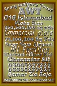 Plots for  Wanted in AWT D18   sang jani Islamabad