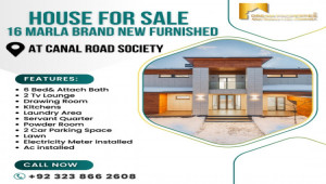 16 Marla Brand New Furnished House For Sale At Canal Road Society Faisalabad