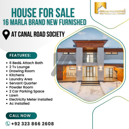 16 Marla Brand New Furnished House For Sale At Canal Road Society Faisalabad