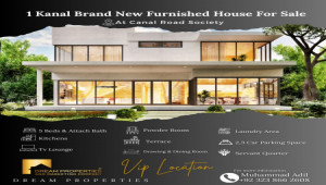 1 Kanal Brand New Furnished House For Sale At Canal Road Society Faisalabad