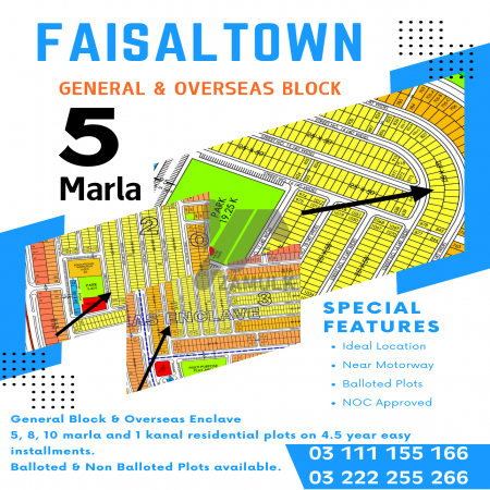 Faisal town Overseas Enclave 5 Marla plot for sale