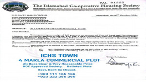 ICHS 4 Marla Commercial Plot for sale. Islamabad Cooperative Housing Society
